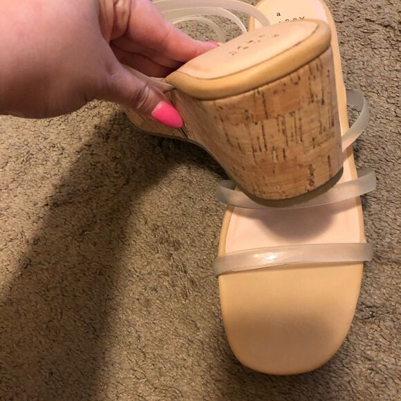 Target Brand 'A New Day' Cork and Clear Wedge Shoe Size 11 - Picture 4 of 5